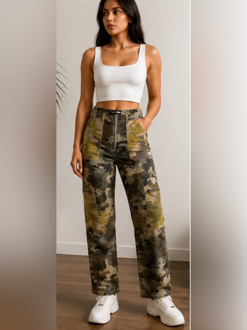 Fashion Nova Camo Utility Cargo Pants – Size XS